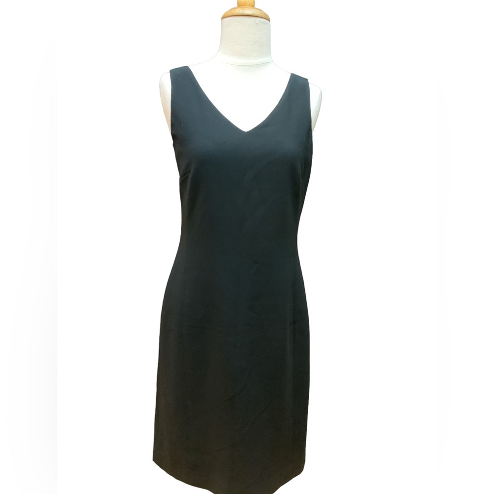 Jones New York Collection, Classic Black V Neck Sleeveless Sheath Dress